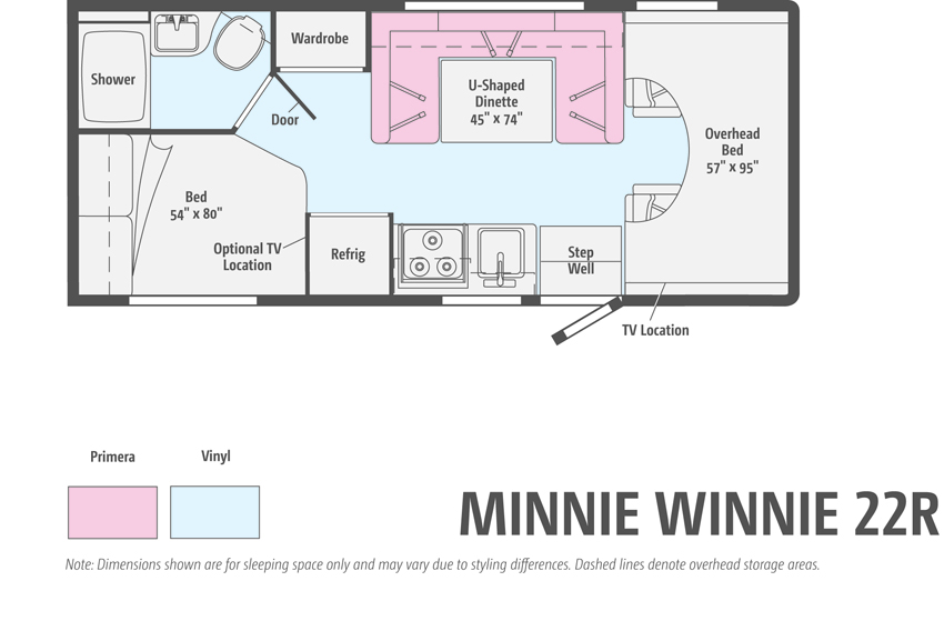 Winnebago Minnie Winnie, Class C Motorhome With Bunk Beds Floor Plans