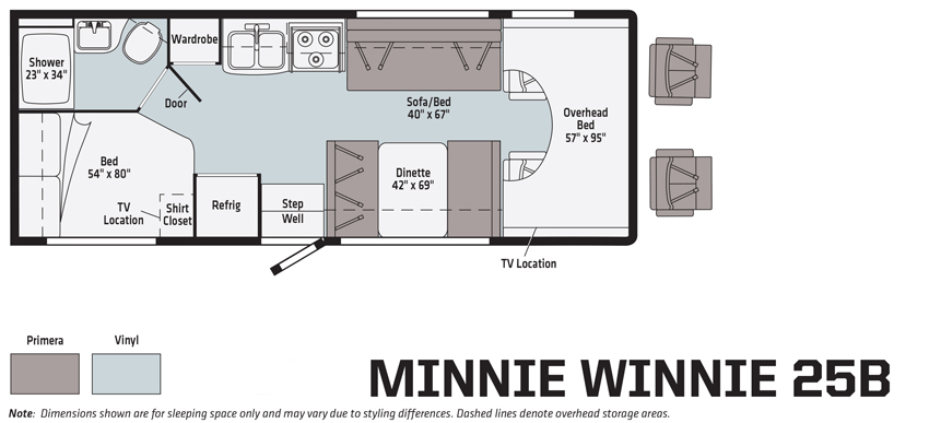 Minnie Winnie 25B Floorplan
