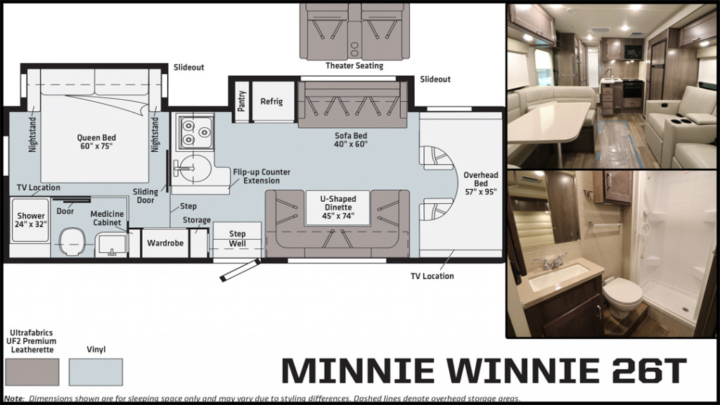 Winnebago Minnie Winnie and Winnebago Spirit 26T Floorplan