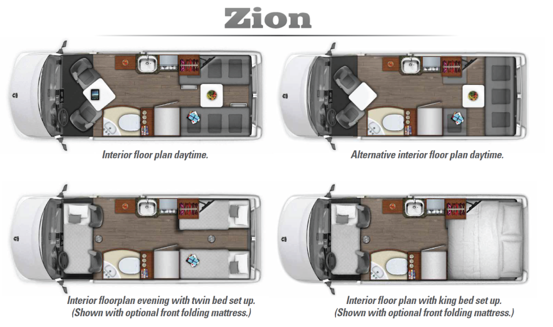 Roadtrek Zion Floorplans